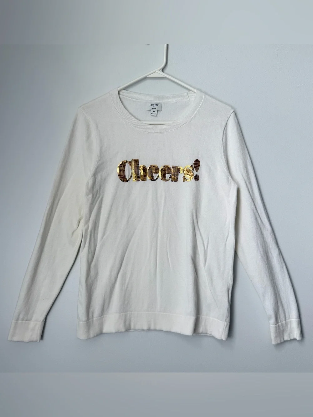 J. Crew Cheers! Teddie Sweater Medium Crew Neck Holiday Top